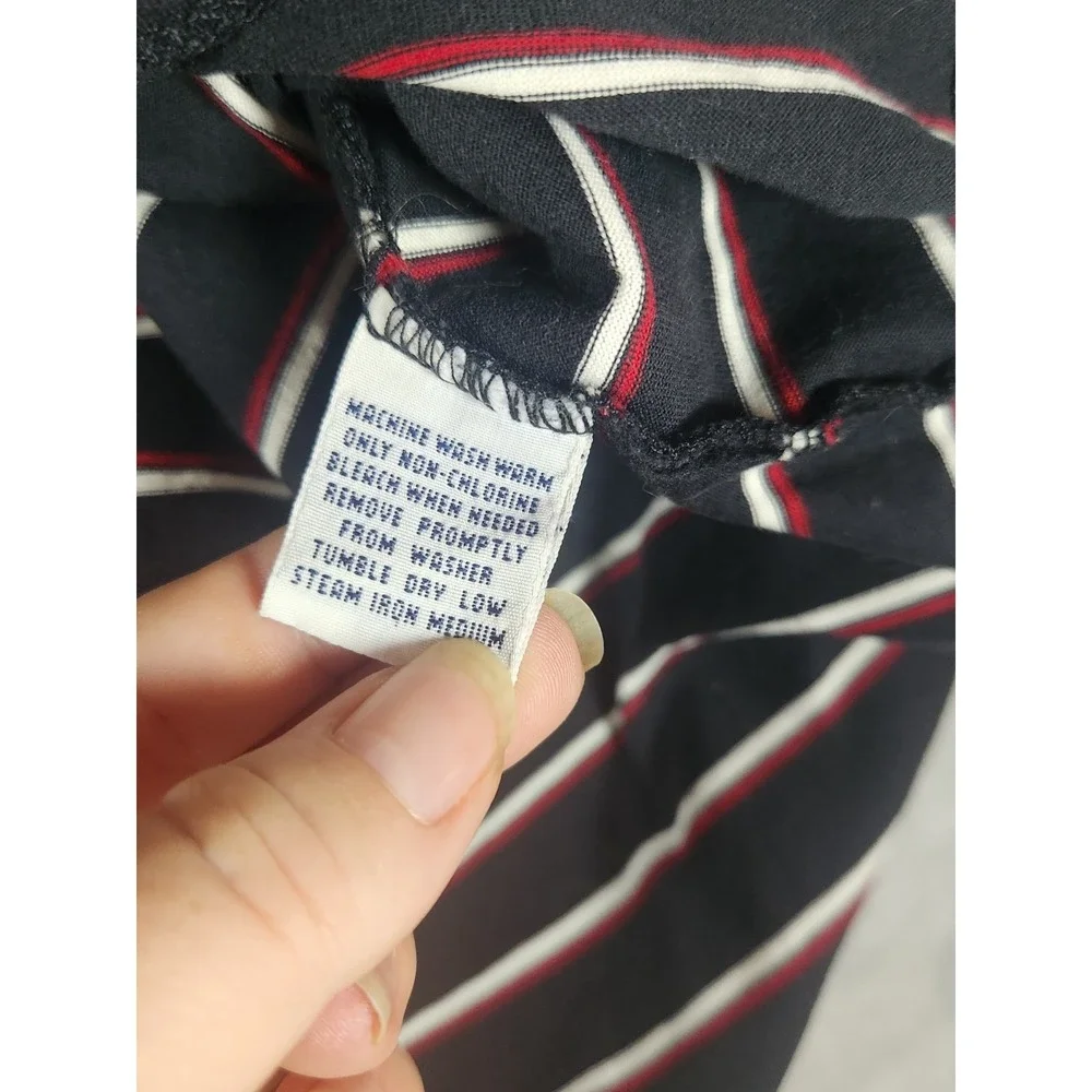 Polo Golf Ralph Lauren Polo Shirt Mens Size L Blac White Red Stripes Pima Cotton